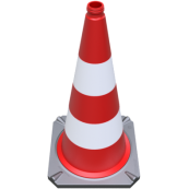 Traffic cone | two-piece | height: 750 mm | red / white | film RA2/B